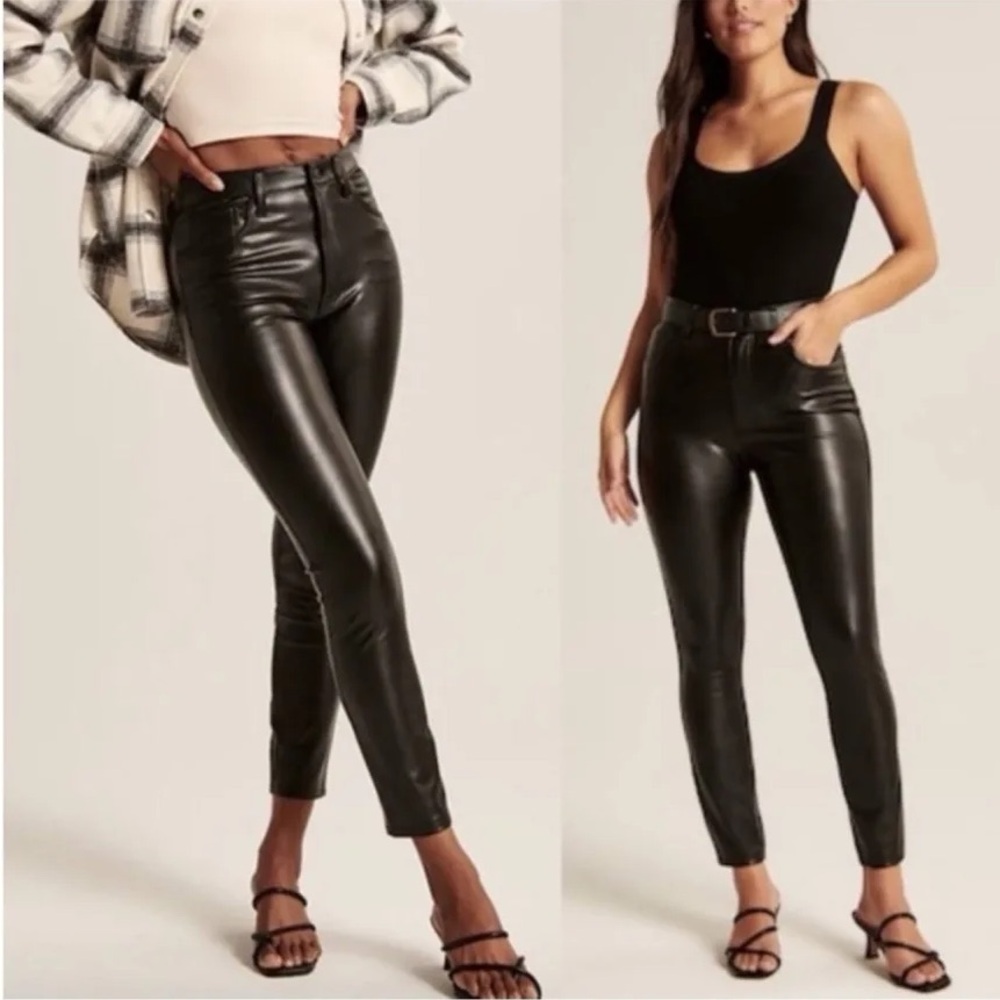 Abercrombie Kids Black Skinny Faux Leather Pants
